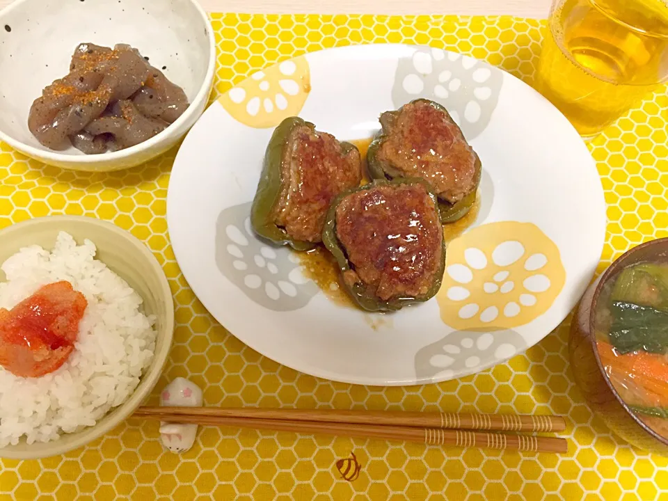 Snapdishの料理写真:ピーマンの肉詰め|りんさん