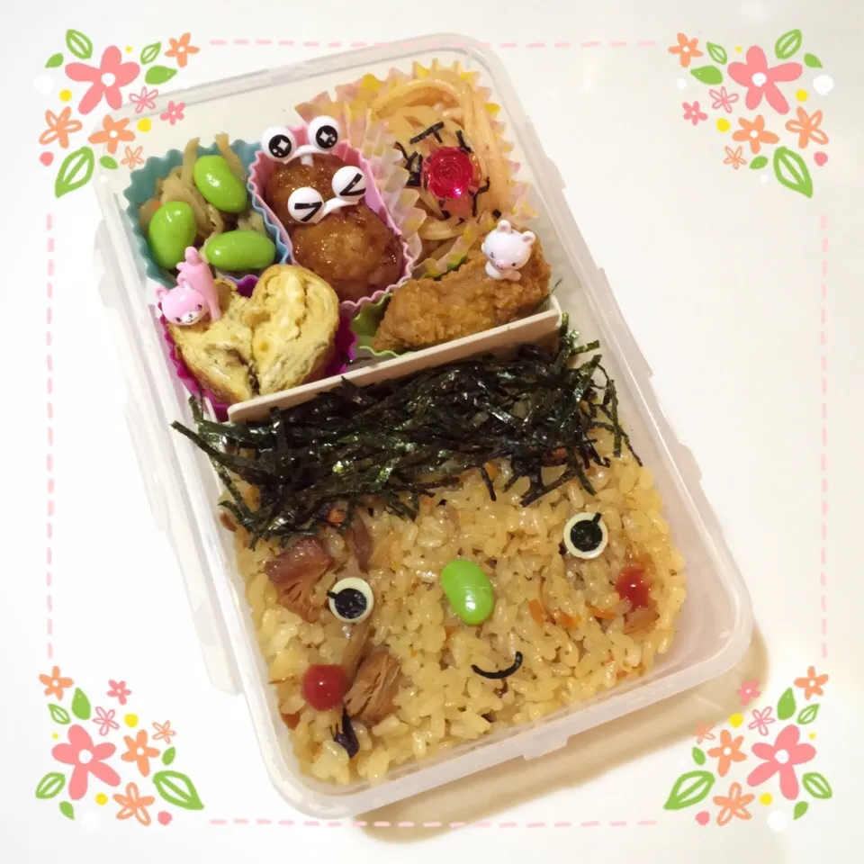 Snapdishの料理写真:3/8❤︎娘の自宅弁当❤︎鶏五目ごはん|Makinsさん