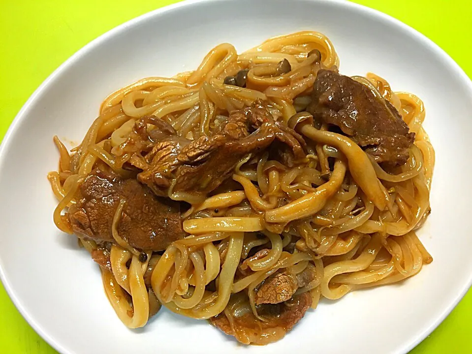 Snapdishの料理写真:牛焼肉うどん|ゆきさん