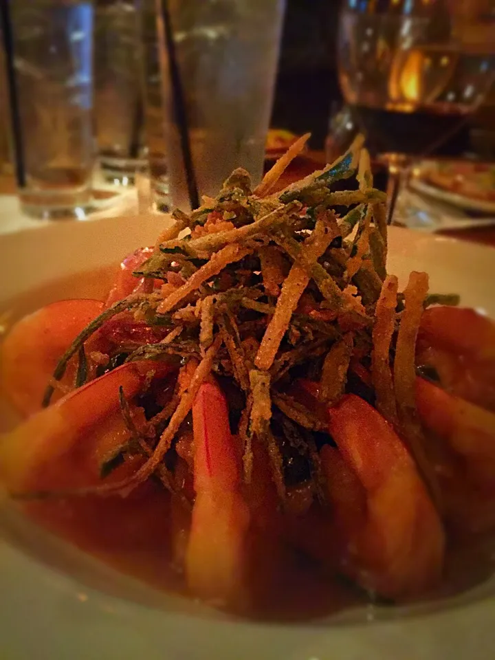 BBQ Shrimp w/zip sauce & crispy fried leeks|Liesel Ryanさん