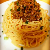 Snapdishの料理写真:娘のリクエストでタラコと納豆のパスタ🍝作りました🇮🇹