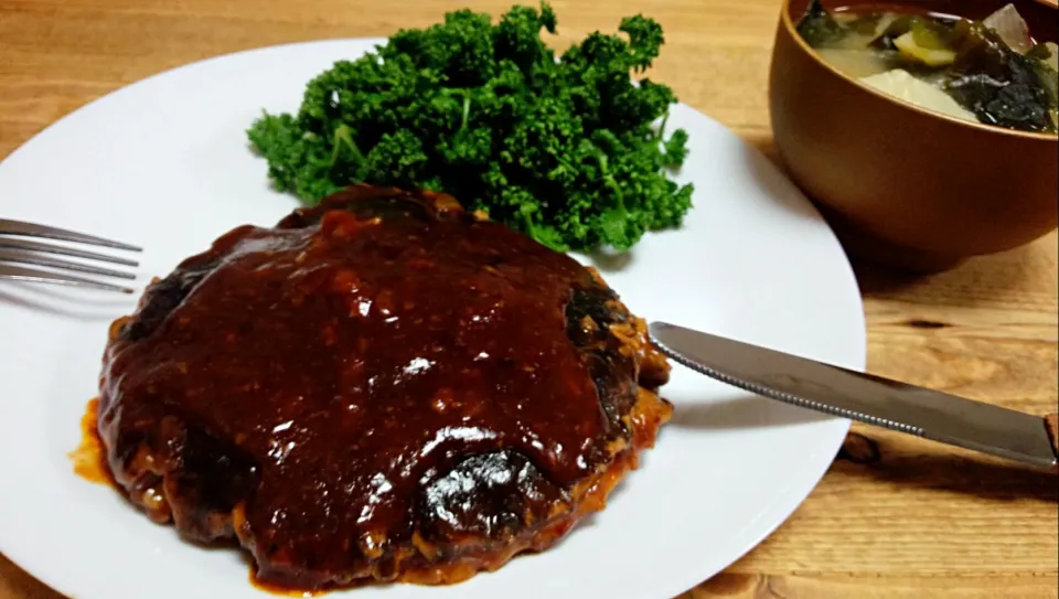 超どでかい椎茸の肉詰めバーグ(*^ー゜)|ぎるママさん