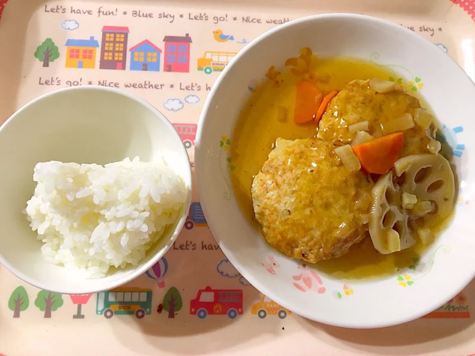 夜ご飯 豆腐ハンバーグあんかけ|つぼさん