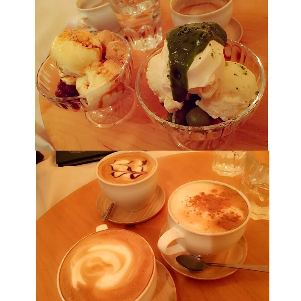 カフェモカ カフェラテ カプチーノ
抹茶とココナッツのパフェ
黒蜜ときな粉のわらび餅パフェ|Ａｋａｒｉ♡さん