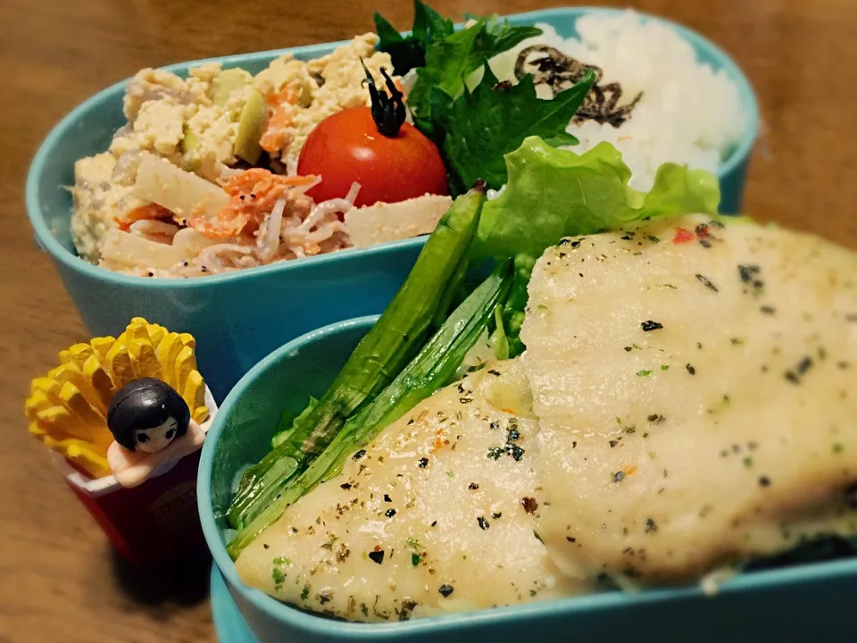 カジキのバジルソテー弁当 取れてしまった妄想お姉さん、、(T_T)|もっつぁさん