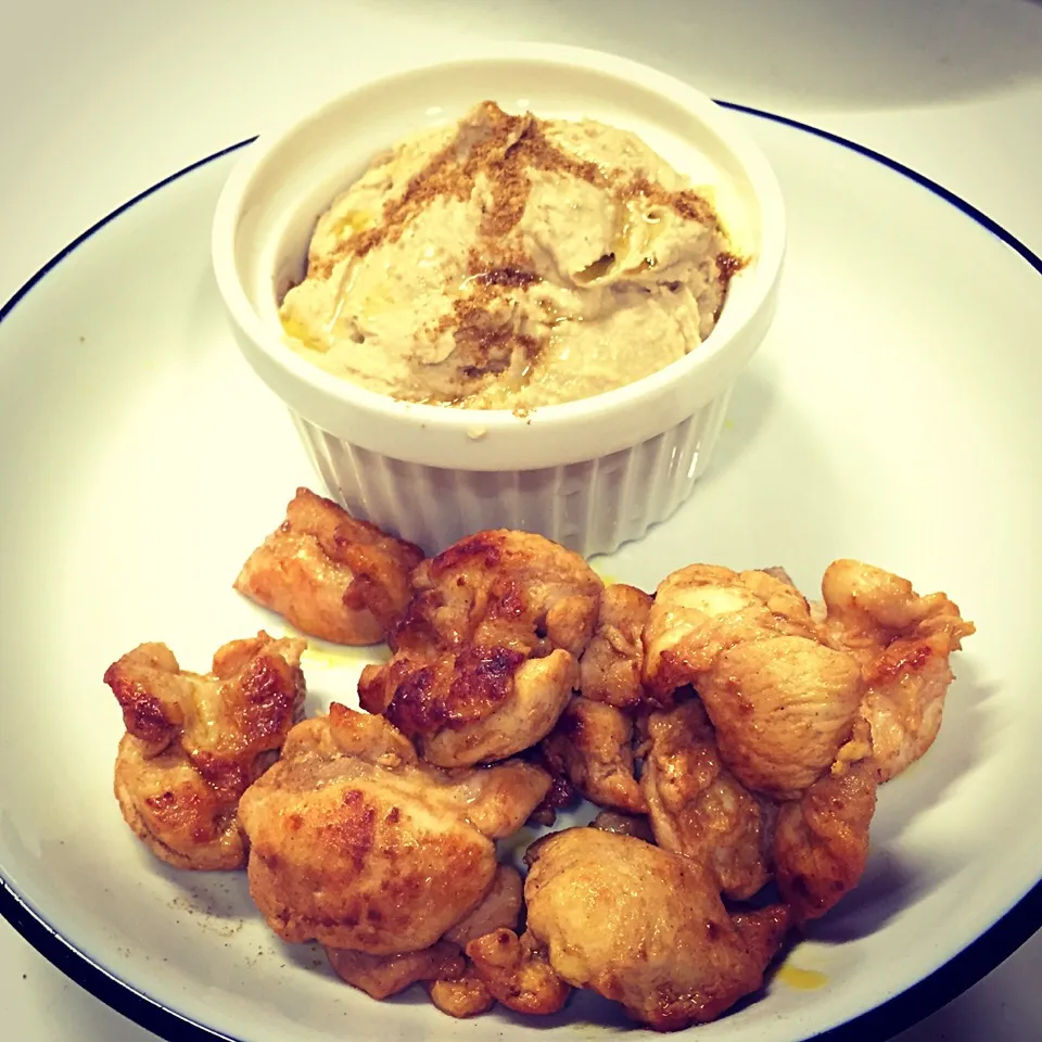 Hummus & Tandoori chicken|エイさん