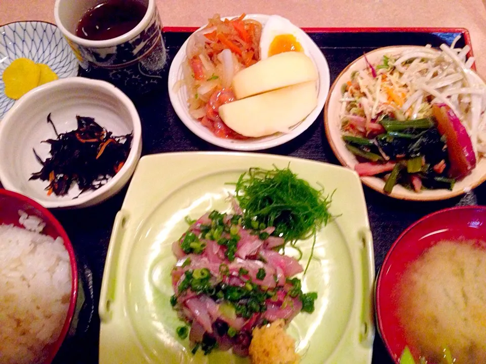 0310香車  鯵のたたき定食860|もてぃーさん