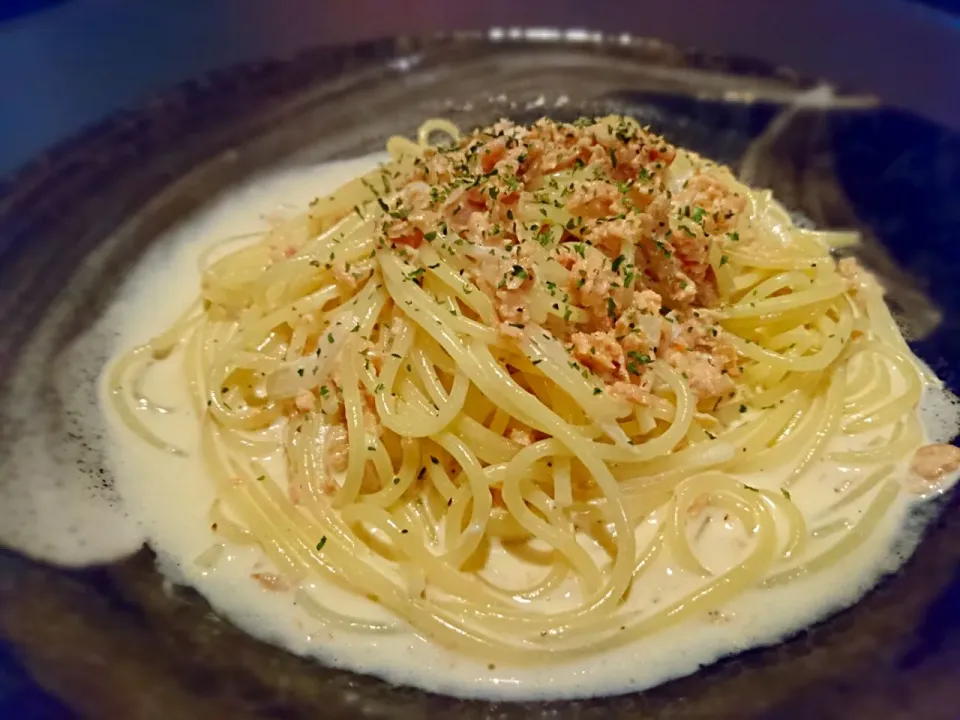 北海道産 鮭のクリームソースパスタ|岡嶋 晋平さん