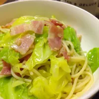 キャベツとベーコンのパスタ|はあとさん