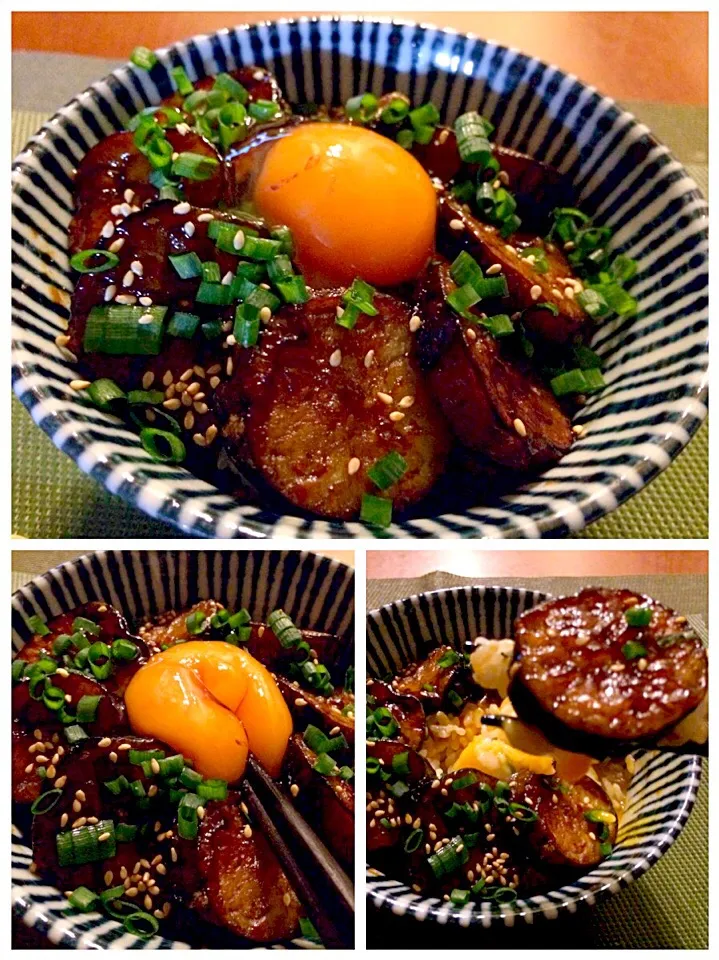 MMasahiro's Teriyaki bowl of egg&eggplant🍻もっちぃさんの茄子の照り玉どぉ〜んw|🌈Ami🍻さん