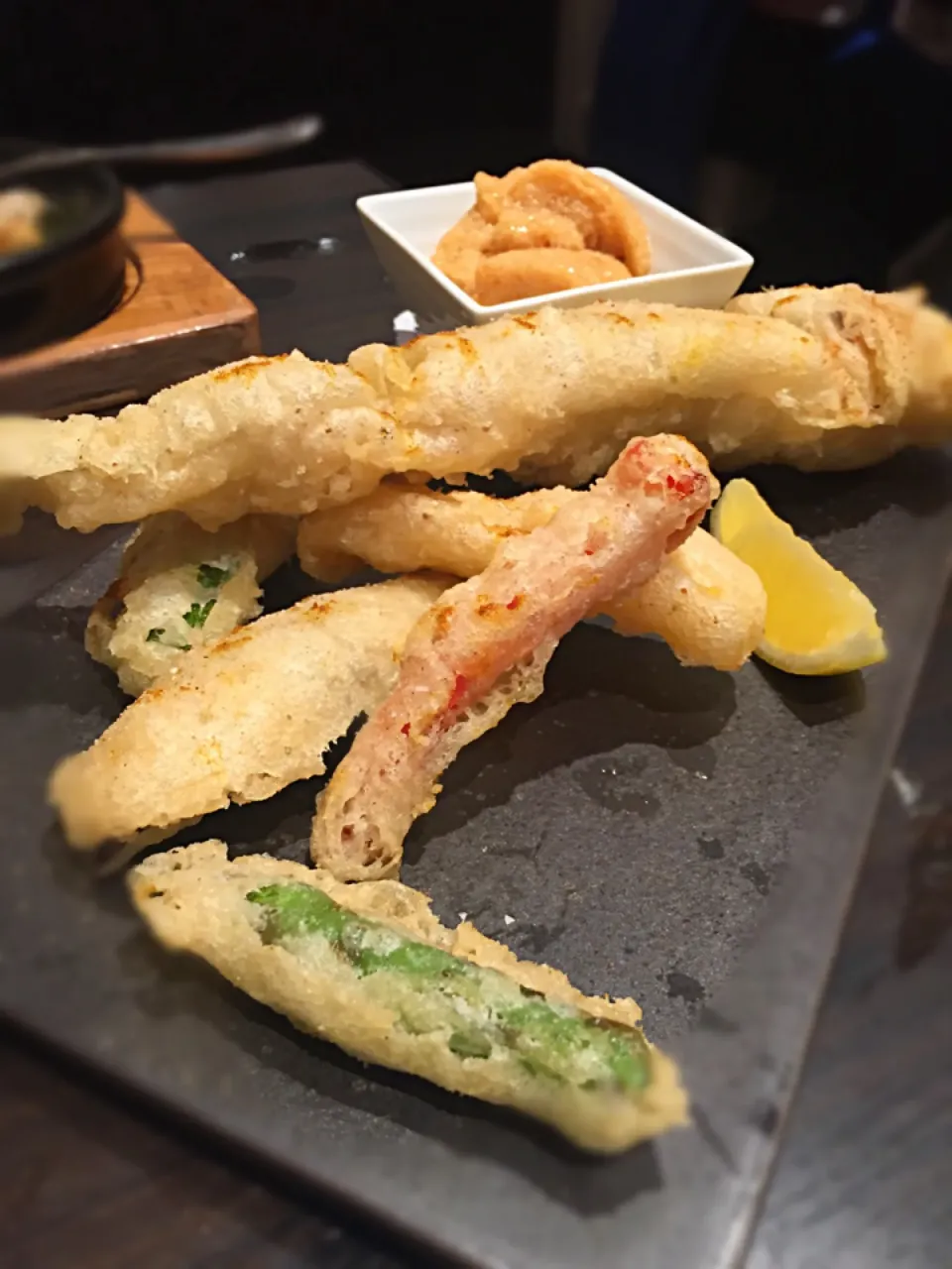 Snapdishの料理写真:丸ごと一本穴子と野菜のベニエ🐟|NOMU'S キッチン🍳さん