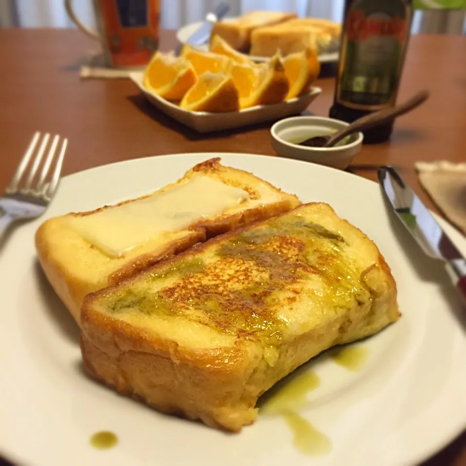 フレンチトーストにカルーア抹茶♪|mikochieさん