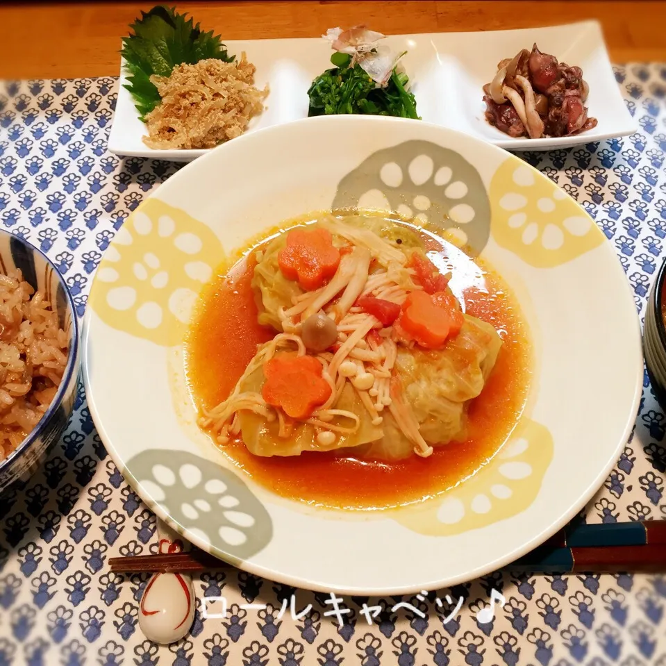 Snapdishの料理写真:日曜日の夕ご飯♪ロールキャベツ♪|のりころさん