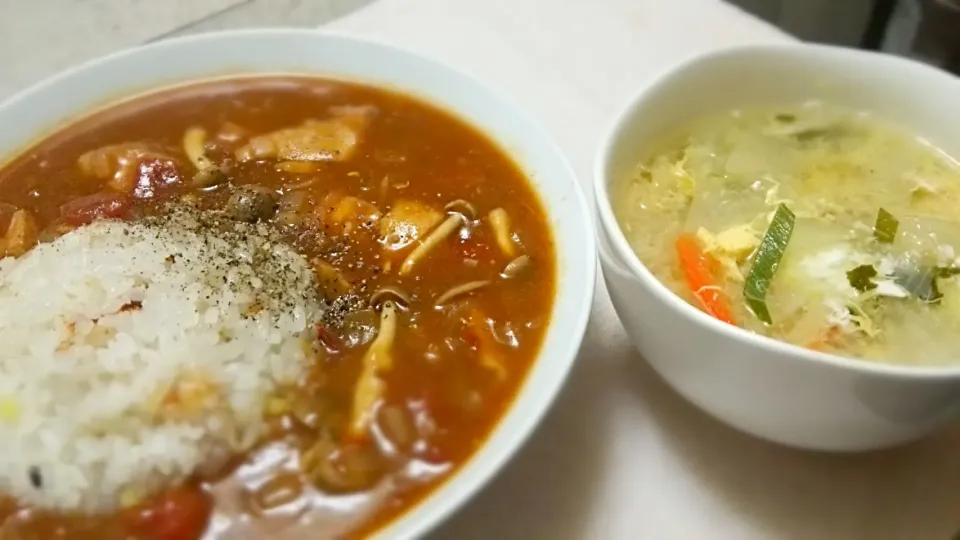 ﾁｷﾝﾄﾏﾄｶﾚｰ🍛の
の晩ごはん✨|kaz(*･ω･)さん