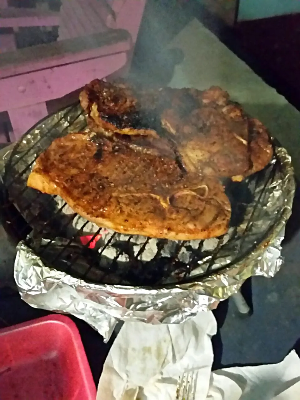 ♨♨Sunday Smoke ♨♨Grilled Pork Steaks ♨♨  #BBQ #Meat/Poultry #Pork  #Steak♨♨  #Lunch #BBQ/Picnic ♨♨|Alisha GodsglamGirl Matthewsさん