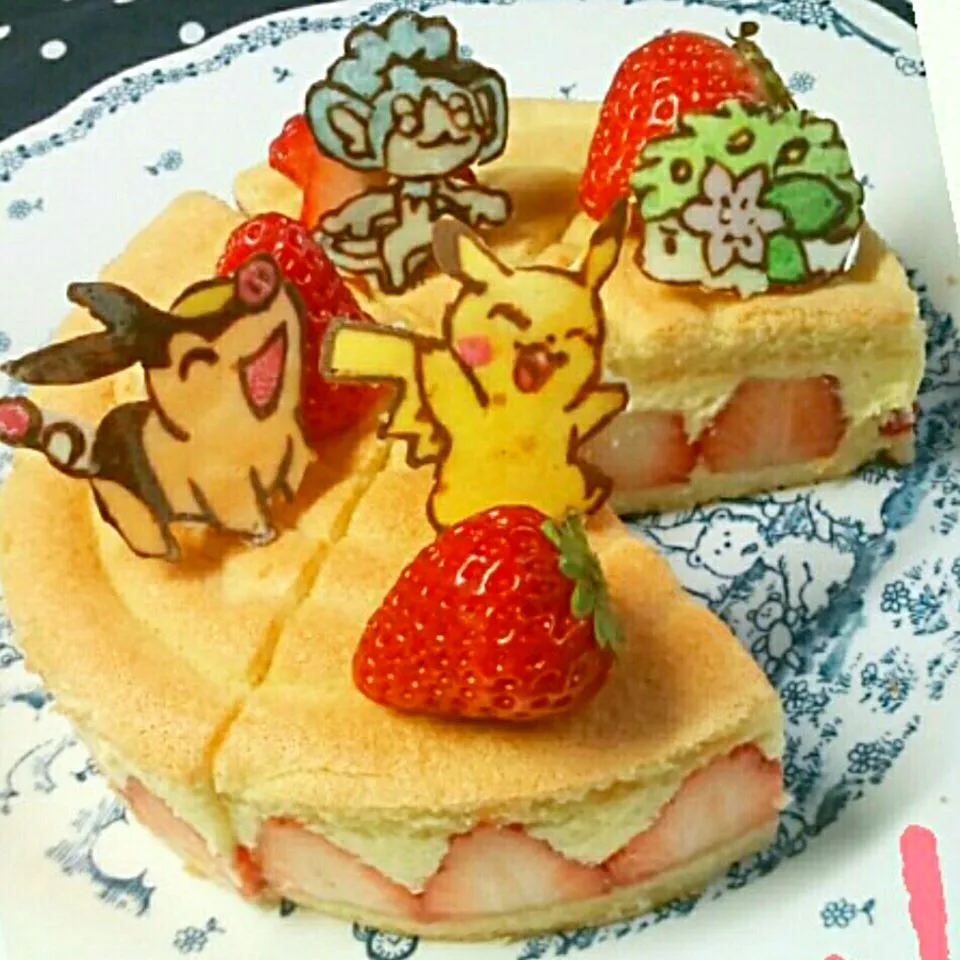 Snapdishの料理写真:ポケモン
フレジエ風イチゴケーキ|幸せまちこさん