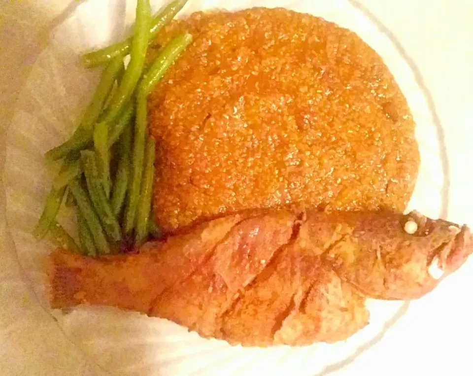 Fried Bahamian Strawberry Grouper Peas n Grits and Green Beans|Juan Simmsさん