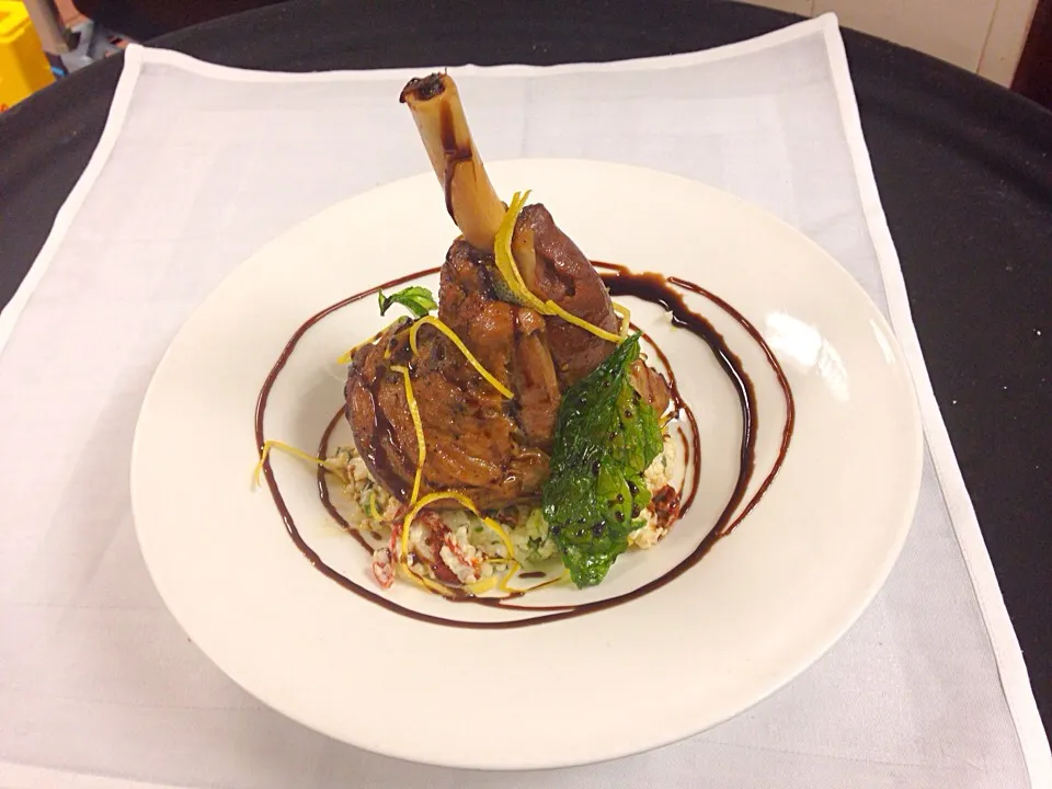 Lamb shank with tomato basil risotto|Chef Guidaさん