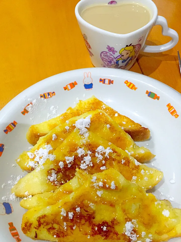 フレンチトースト キャラメルソースがけ  カフェオレ☕️|ch＊K*∀o(^^*)♪さん