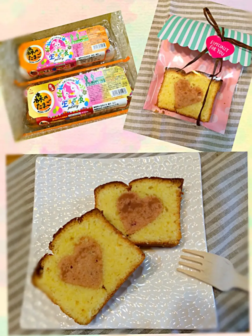 Snapdishの料理写真:ホワイトデー❤︎卵たっぷりストロベリーハートのレモンパウンドケーキ|Kano Yumiさん