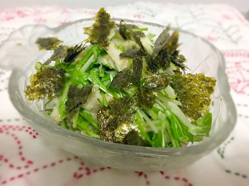 長芋水菜のシャキシャキサラダ|はるさん