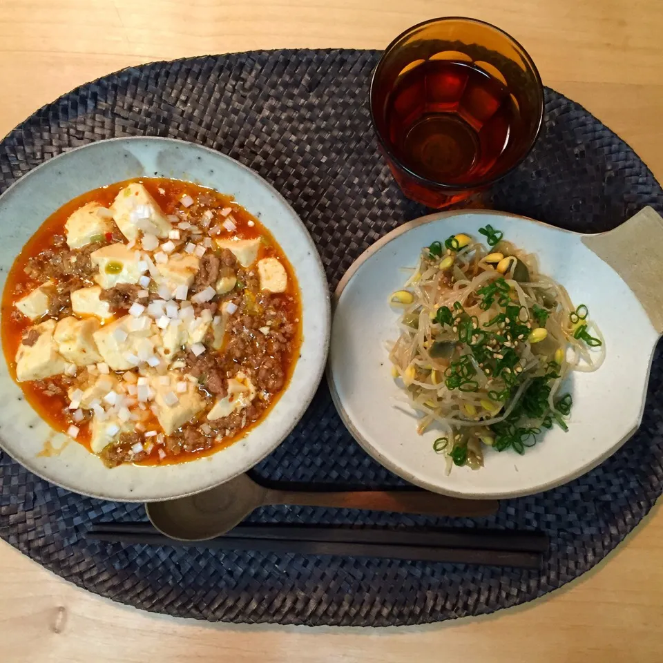 四川麻婆豆腐、豆もやし搾菜のナムル|maruruさん