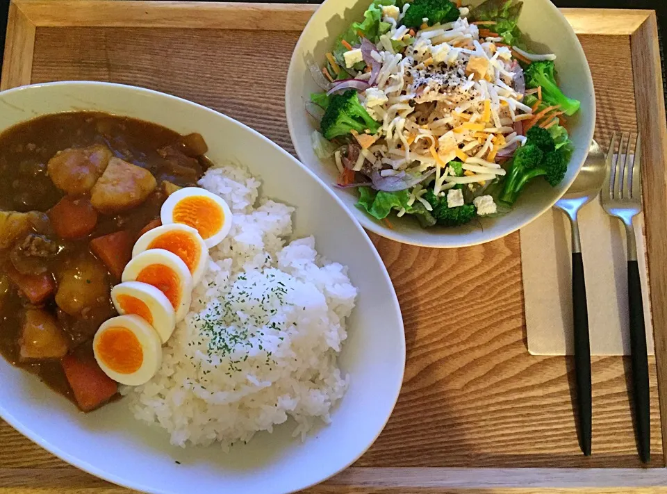 牛肉のスタンダードカレー
茹で鶏のシーザーサラダ|ayumiさん