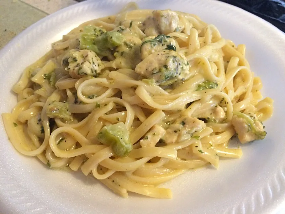 Homemade Spanish chicken and broccoli Alfredo|sarrah sadさん