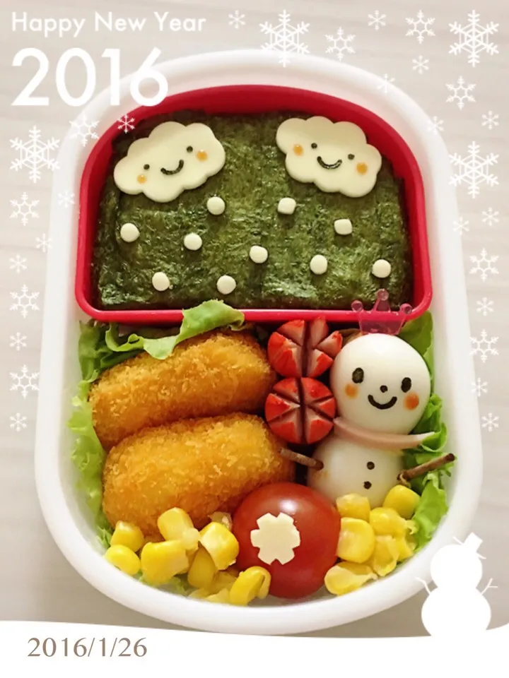 雪だるまお弁当☃️|ﾃｨｯｷｰ＆ﾐｭﾌｨさん