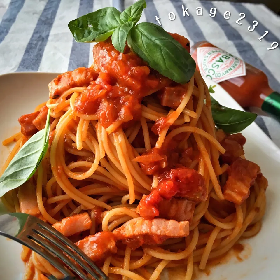 トマトソースパスタ🍅|とかげ2319さん