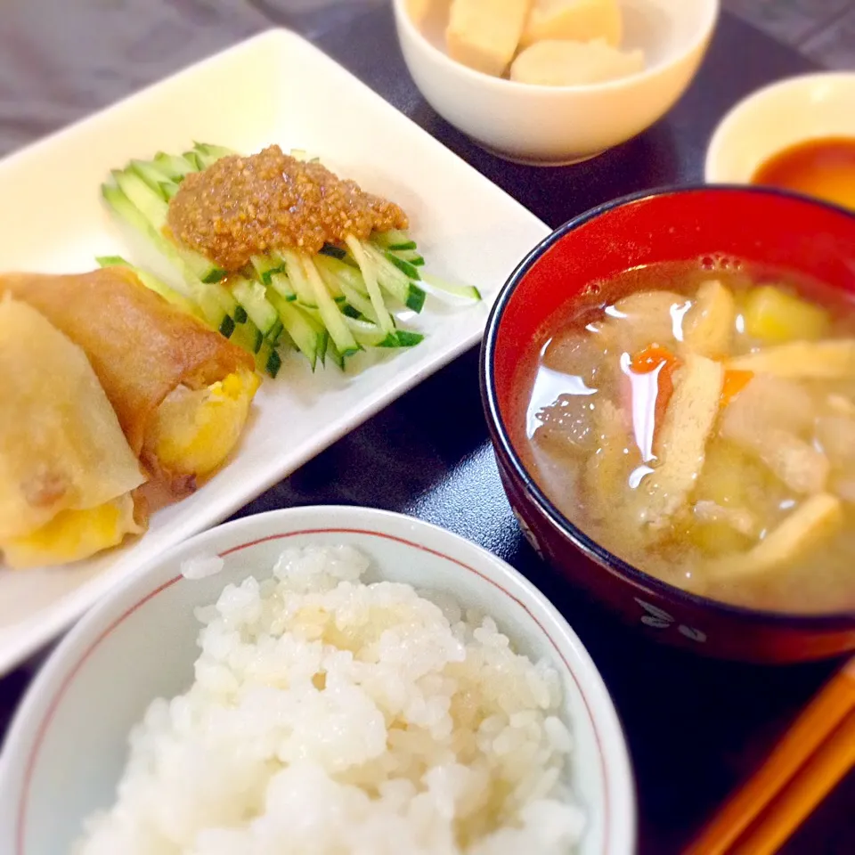 娘たちのおゆはん 春巻き定食〜〜💗|yukoさん