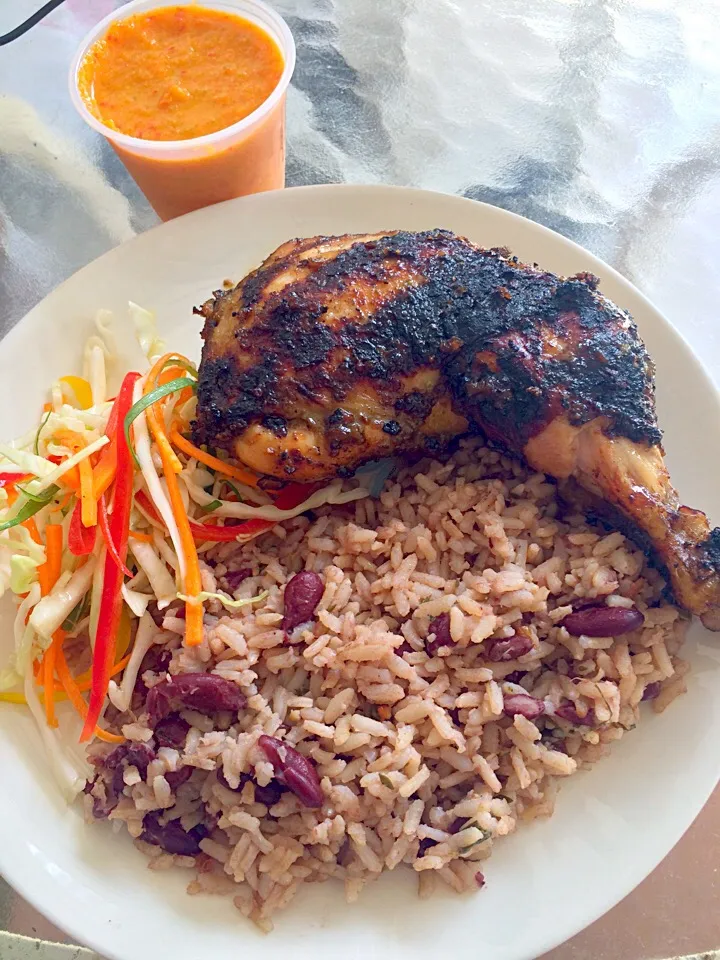 Tonight's Dinner: Jamaican Jerk Chicken
Rice&Peas and Caribbean Style Slaw. 
Habanero S.O.S|Milka Papricaさん