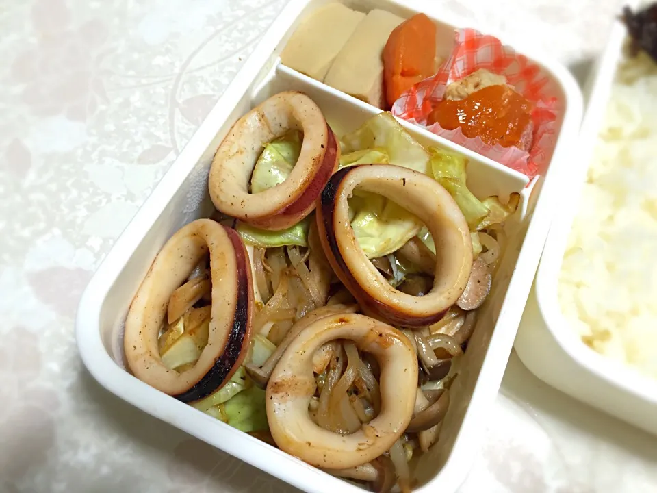 オヤジのイカ野菜炒め弁当|ぷっちんさん