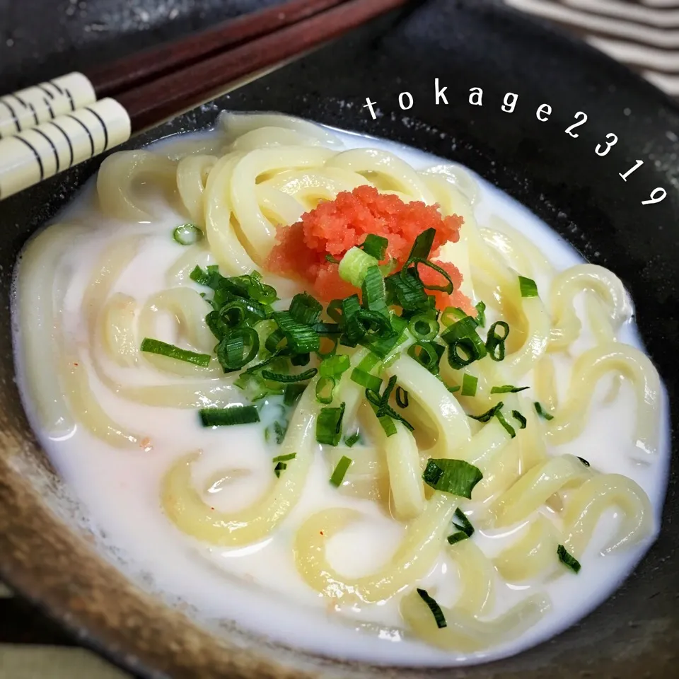 Snapdishの料理写真:明太クリームうどん|とかげ2319さん