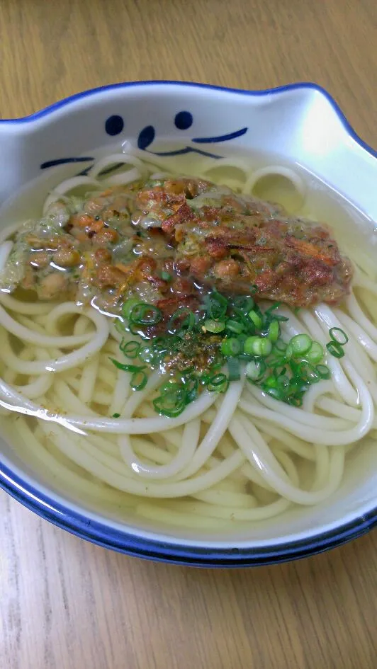 納豆かき揚げうどん|みあこさん