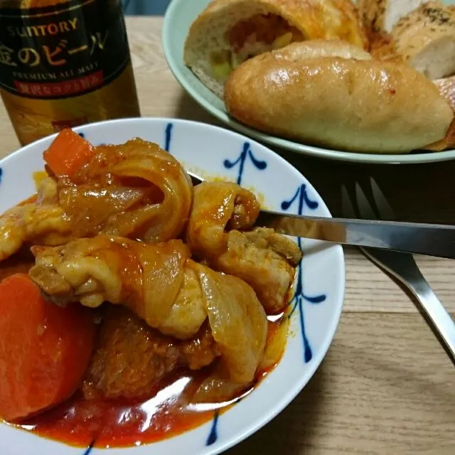 お疲れさまです✨🍻🎶昨日作ったトマトシチュー。|のーなさん