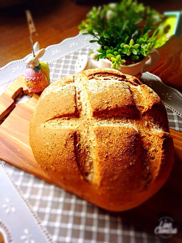 ライ麦粉、グラハム粉で田舎パン🍞|Kumiko Shimomuraさん