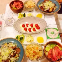 Snapdishの料理写真:お泊まり晩餐♡|みいこ〜。さん