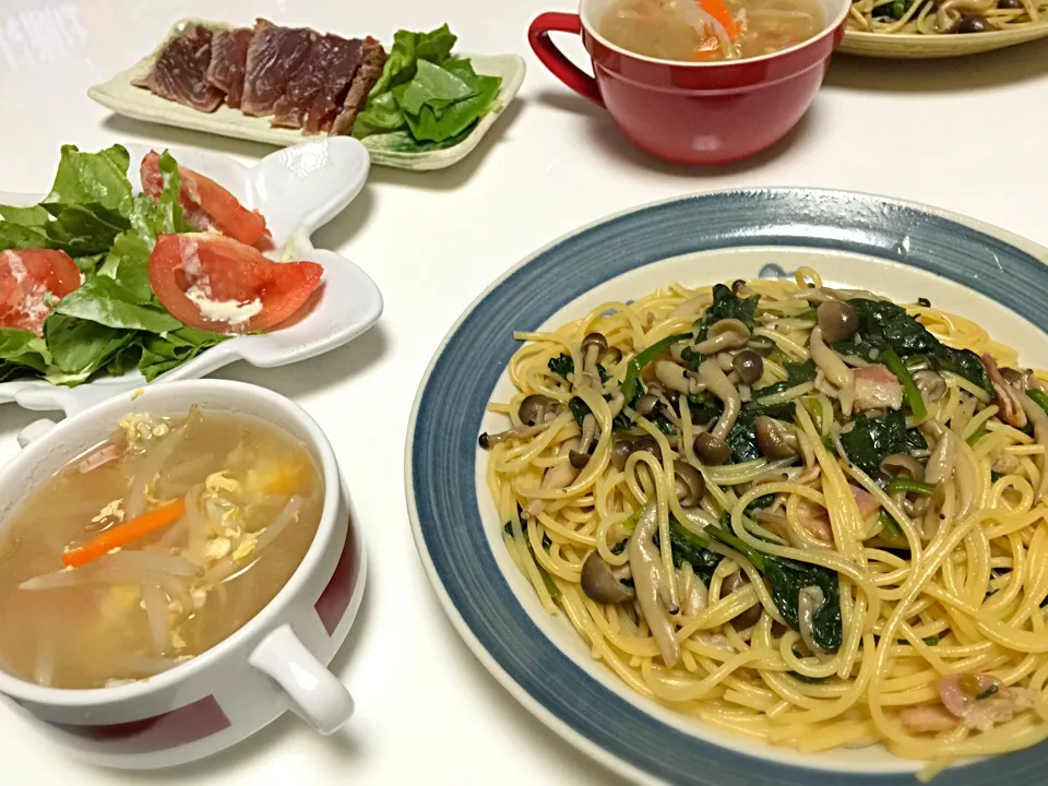 きのことほうれん草の和風パスタ🍴|eririnさん