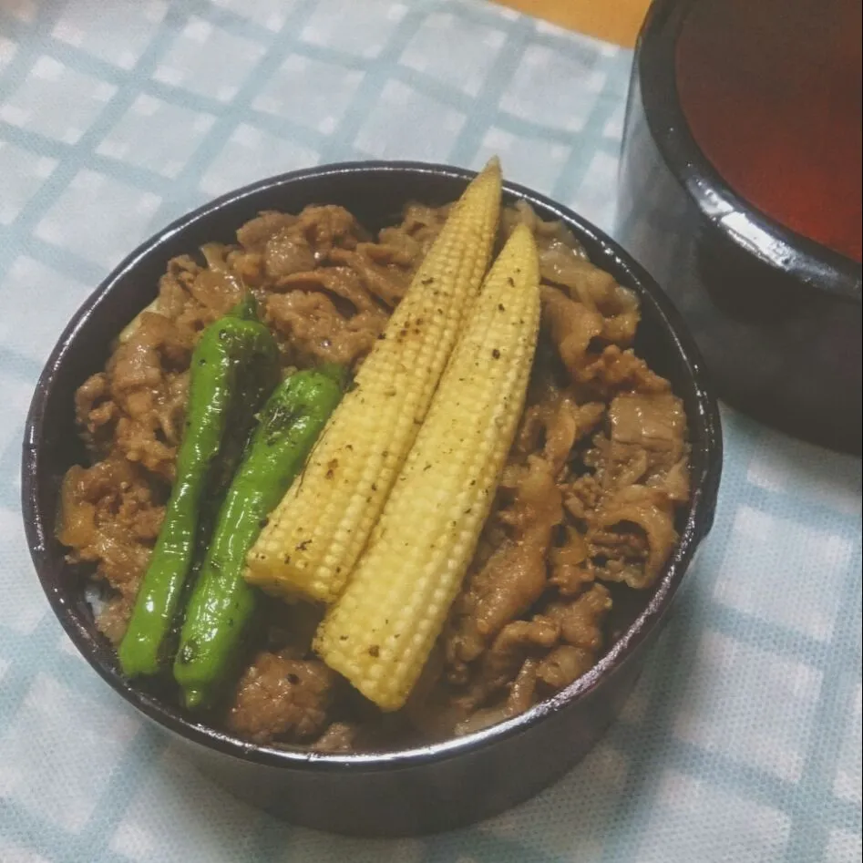 Snapdishの料理写真:牛丼弁当|ゆうkitchenさん