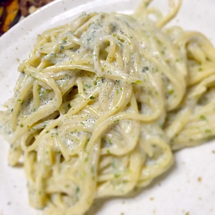 1人でイタリアンコースもどき→青海苔と豆乳のパスタ|空飛ぶペンギンさん