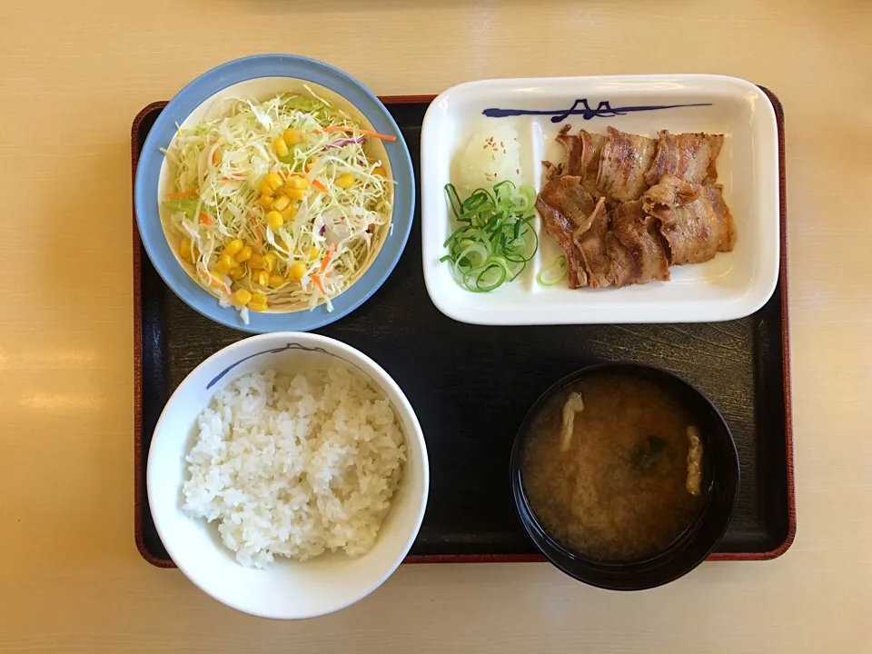 豚バラ焼肉定食|ばーさんさん