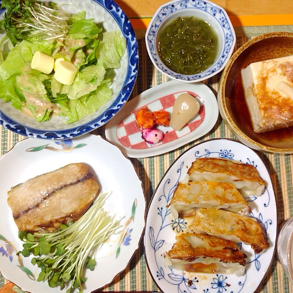 焼きサバと餃子、奴|shozuuさん