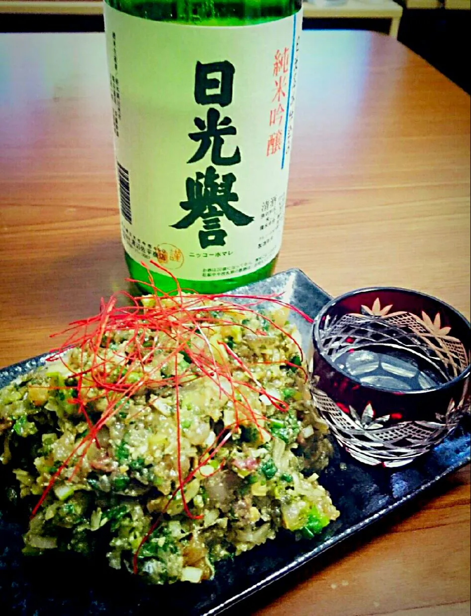 Snapdishの料理写真:アジのなめろう🐟🐟🐟🍶🍶🍶🍻🍺😍💕|Yukiさん