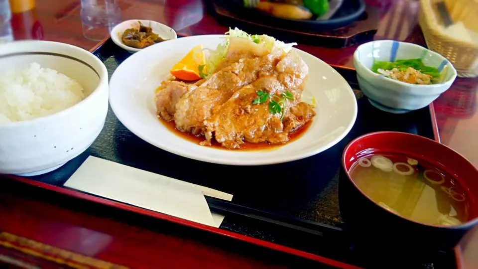 前沢でサービスエリアでランチ|こむぎさん