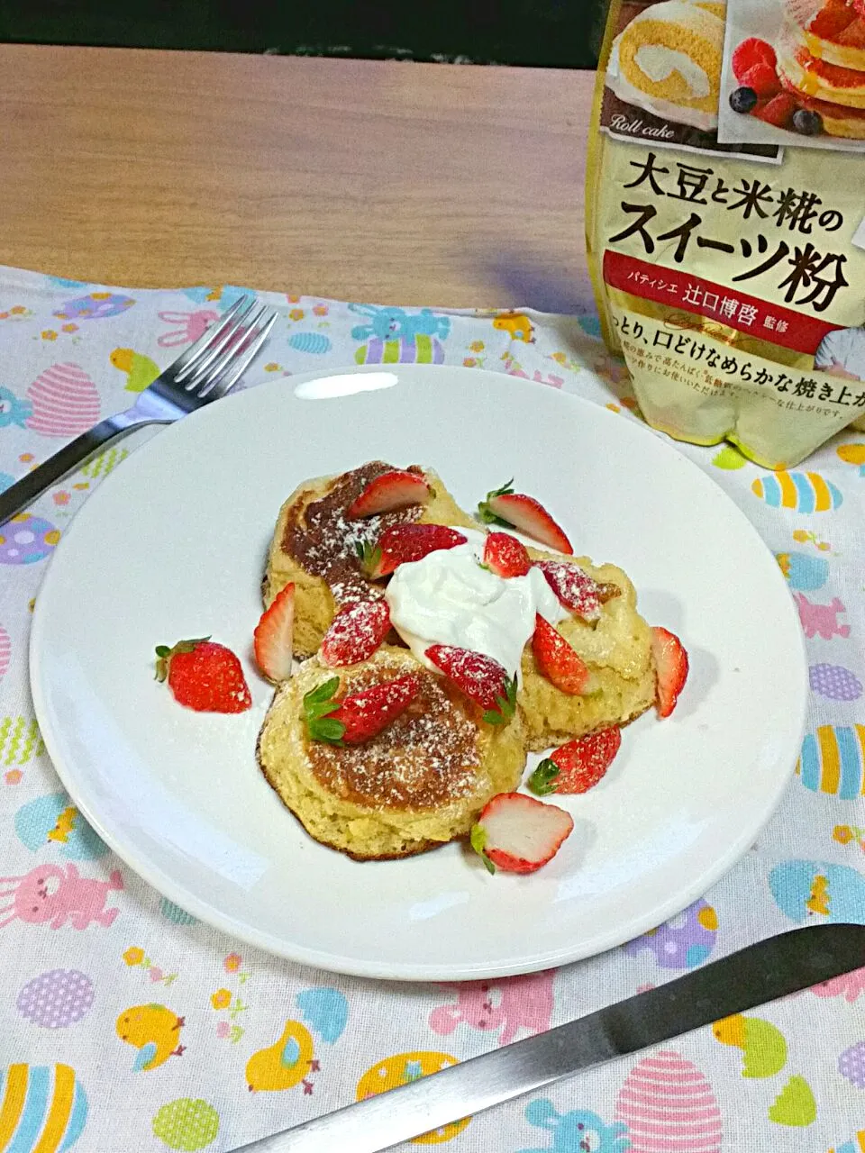 Snapdishの料理写真:大豆粉でメレンゲパンケーキ＊|まーやんさん