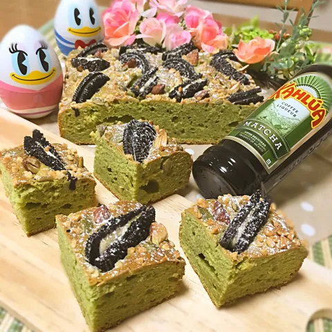 「カルーア 抹茶」を使ってみたSnapdishの料理・レシピ写真:♡オレオカルーア抹茶ケーキ♡