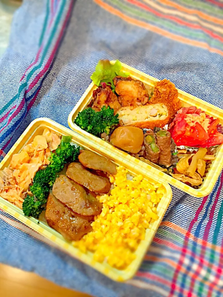 春ですね〜鶏丼と唐揚げ弁当|AKCさん