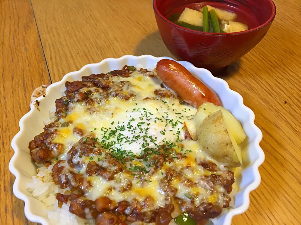 焼きカレー…でも味噌汁。|みんちさん