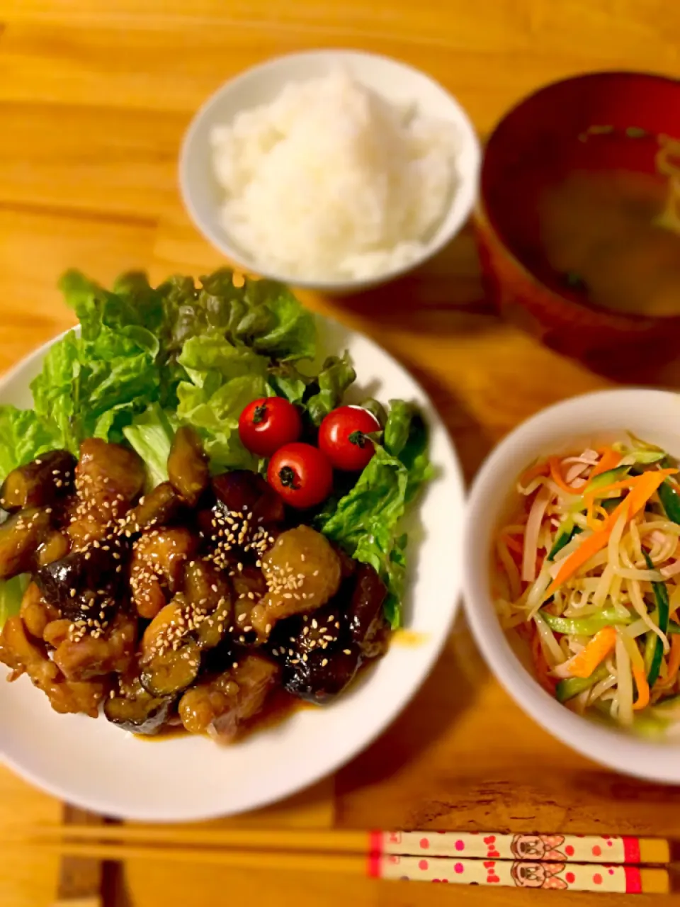 ナスと鶏肉のピリ辛炒め|うーろんさん